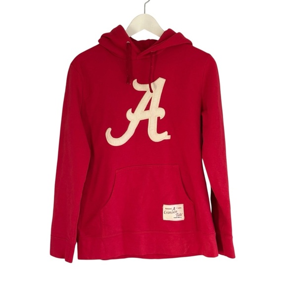 Alabama Crimson Tide Red Embroidered Hoodie Football Sweatshirt Size Medium - Picture 2 of 6
